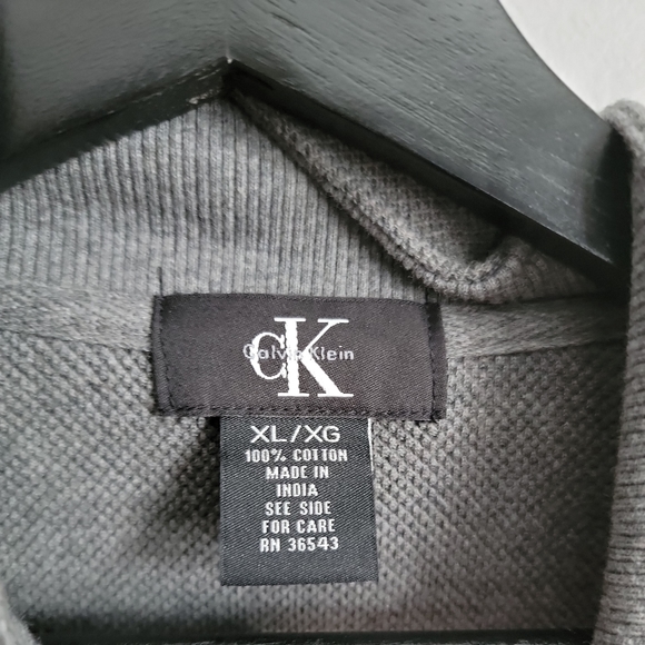 Calvin Klein Mens XL Gray Full Zip Jacket/Sweater w. Button Pockets - Picture 5 of 7